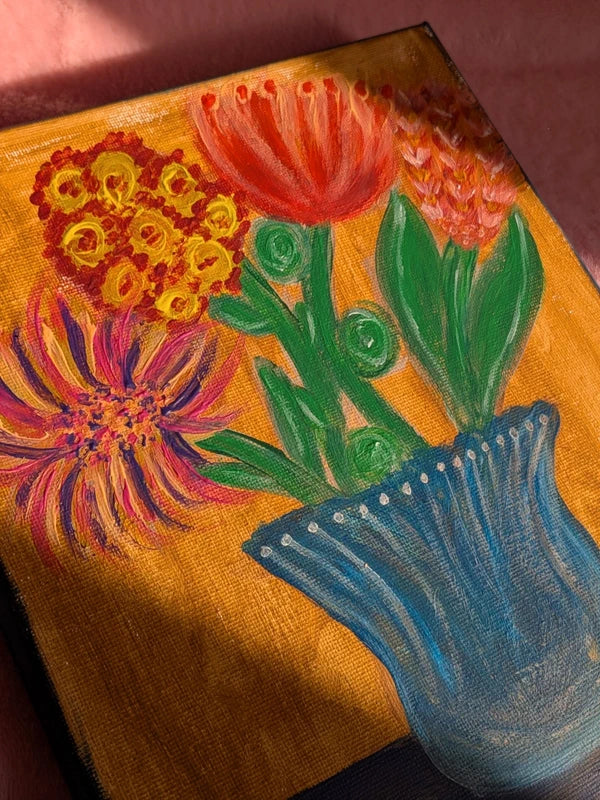 Acrylic painting - Flowers in a vase