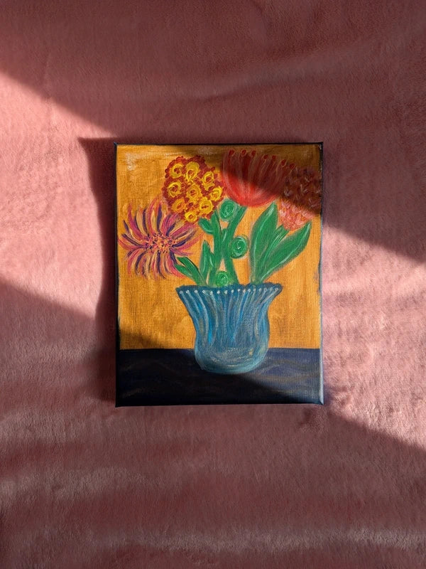 Acrylic painting - Flowers in a vase