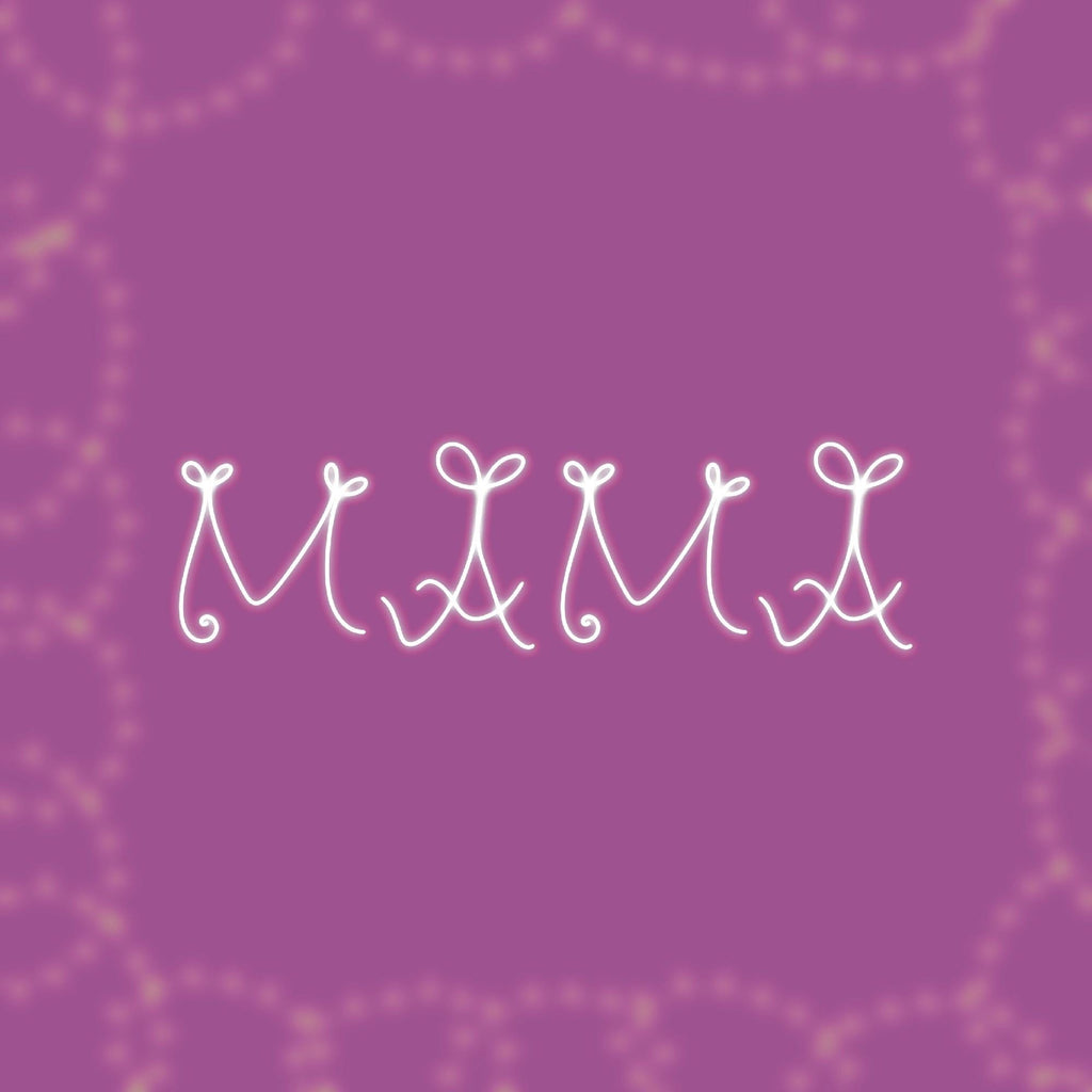 Mama Neon Typography Clipart Without Background
