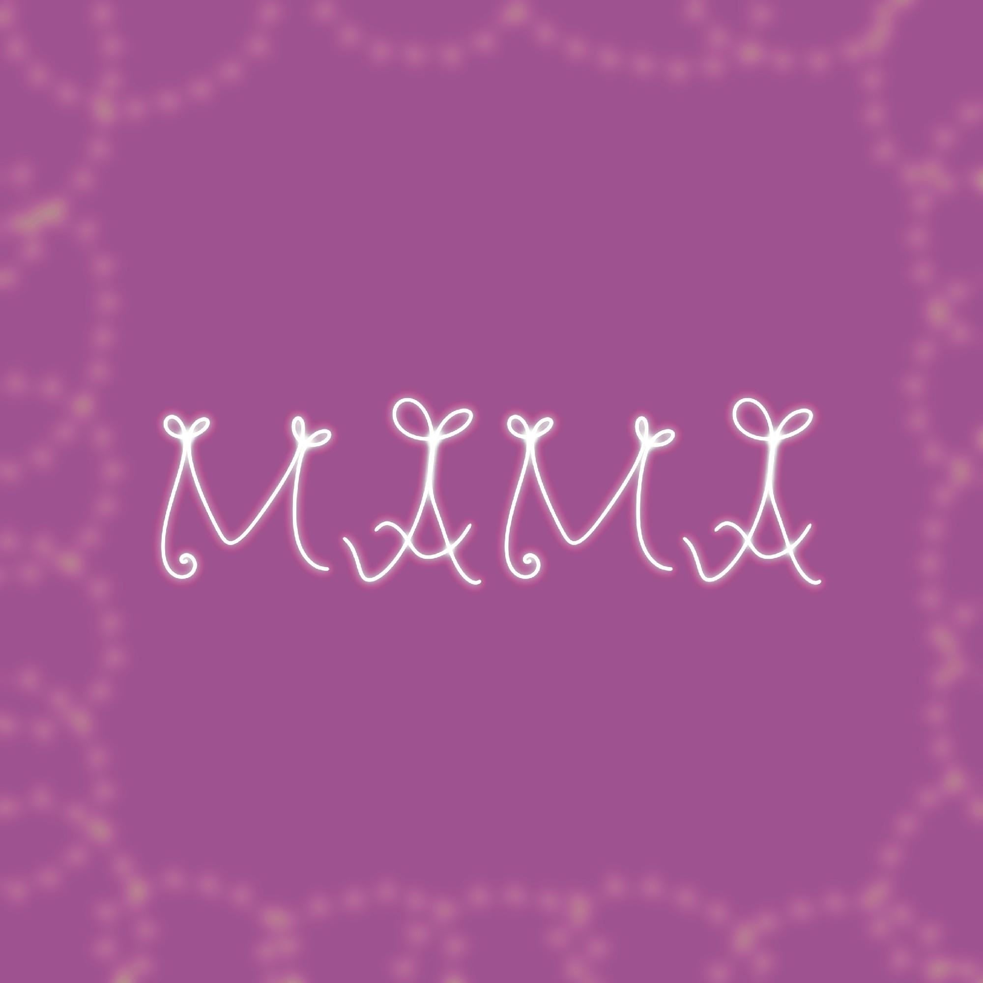 Mama Neon Typography Clipart Without Background