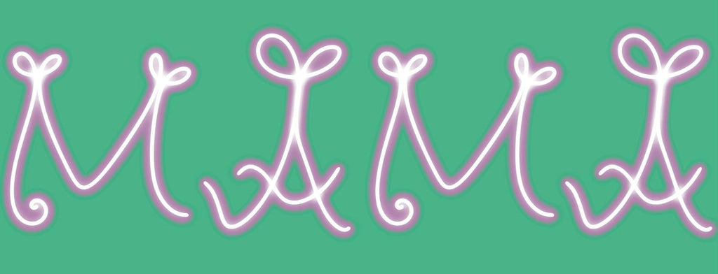 Mama Neon Typography Clipart Without Background