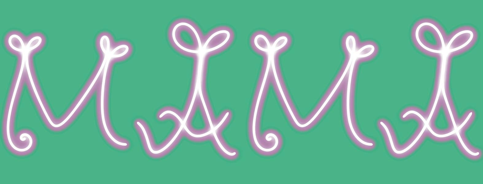 Mama Neon Typography Clipart Without Background