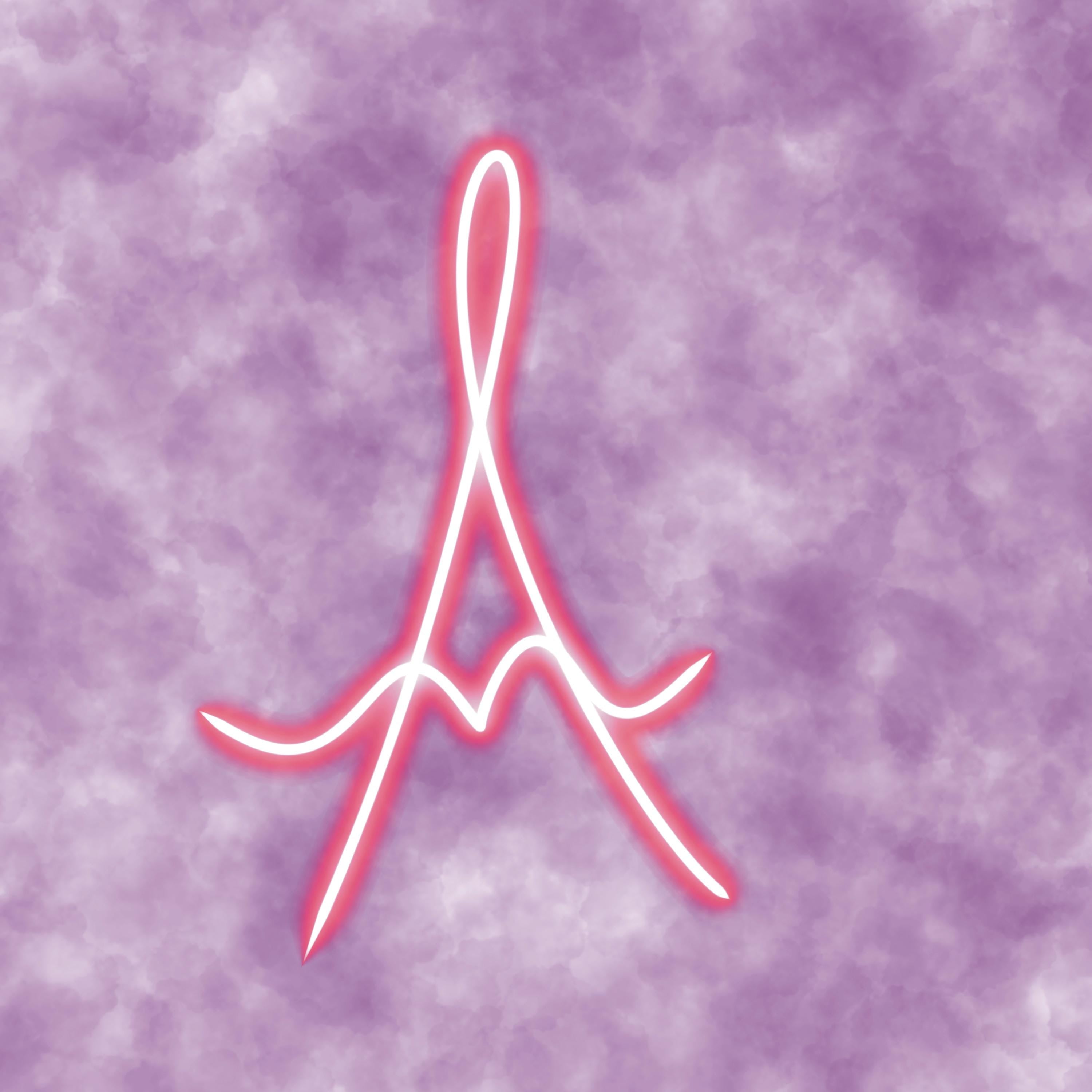 Letter A Clipart: Pink Neon Typography (PNG Digital Download)