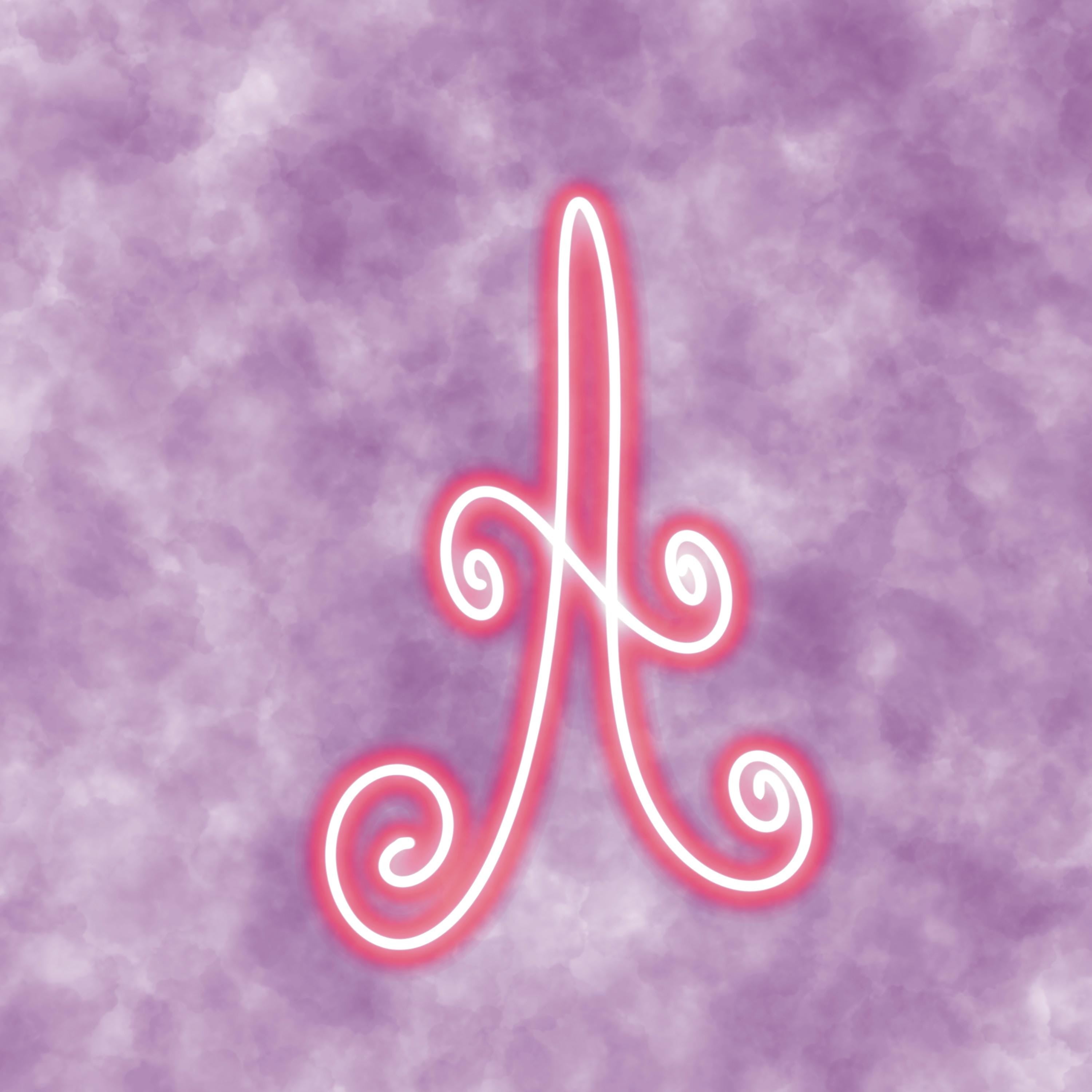 Letter A Clipart: Pink Neon Typography (PNG Digital Download)