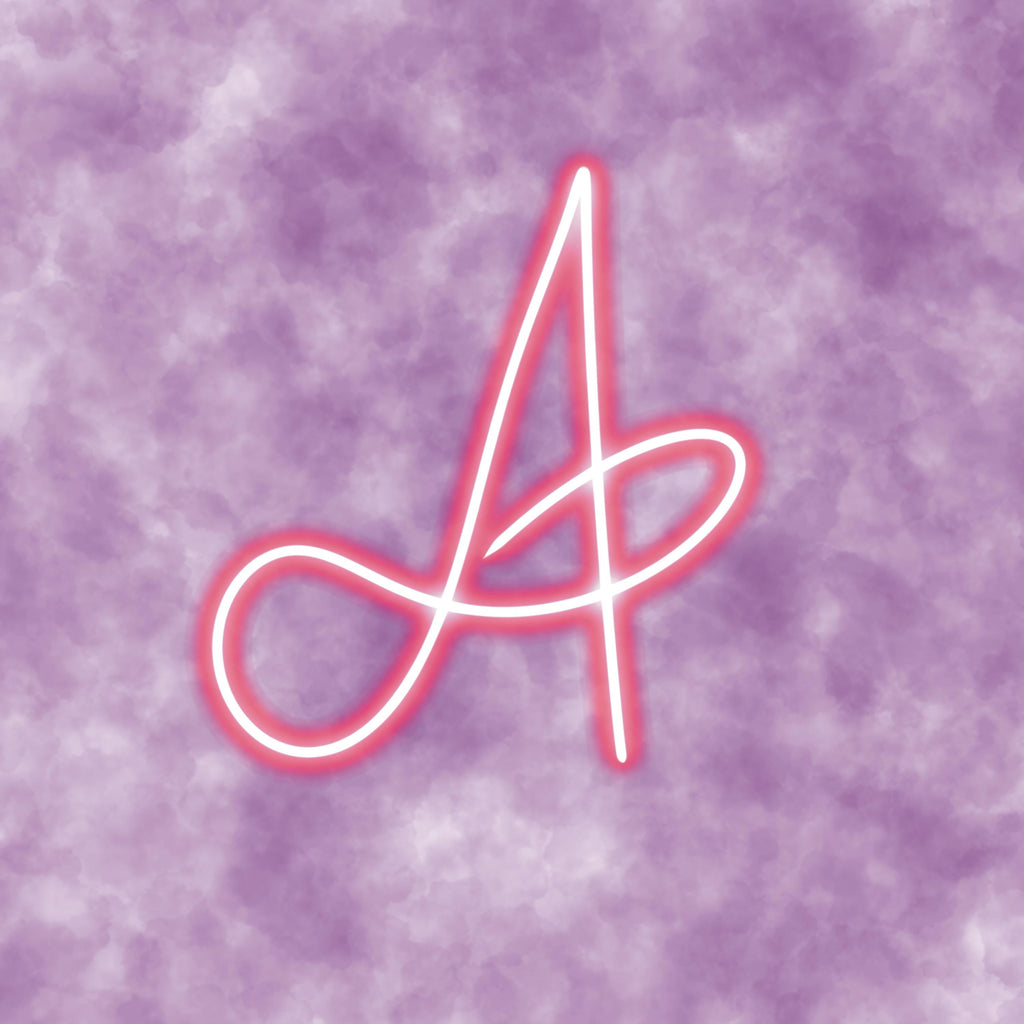 Letter A Clipart: Pink Neon Typography (PNG Digital Download)
