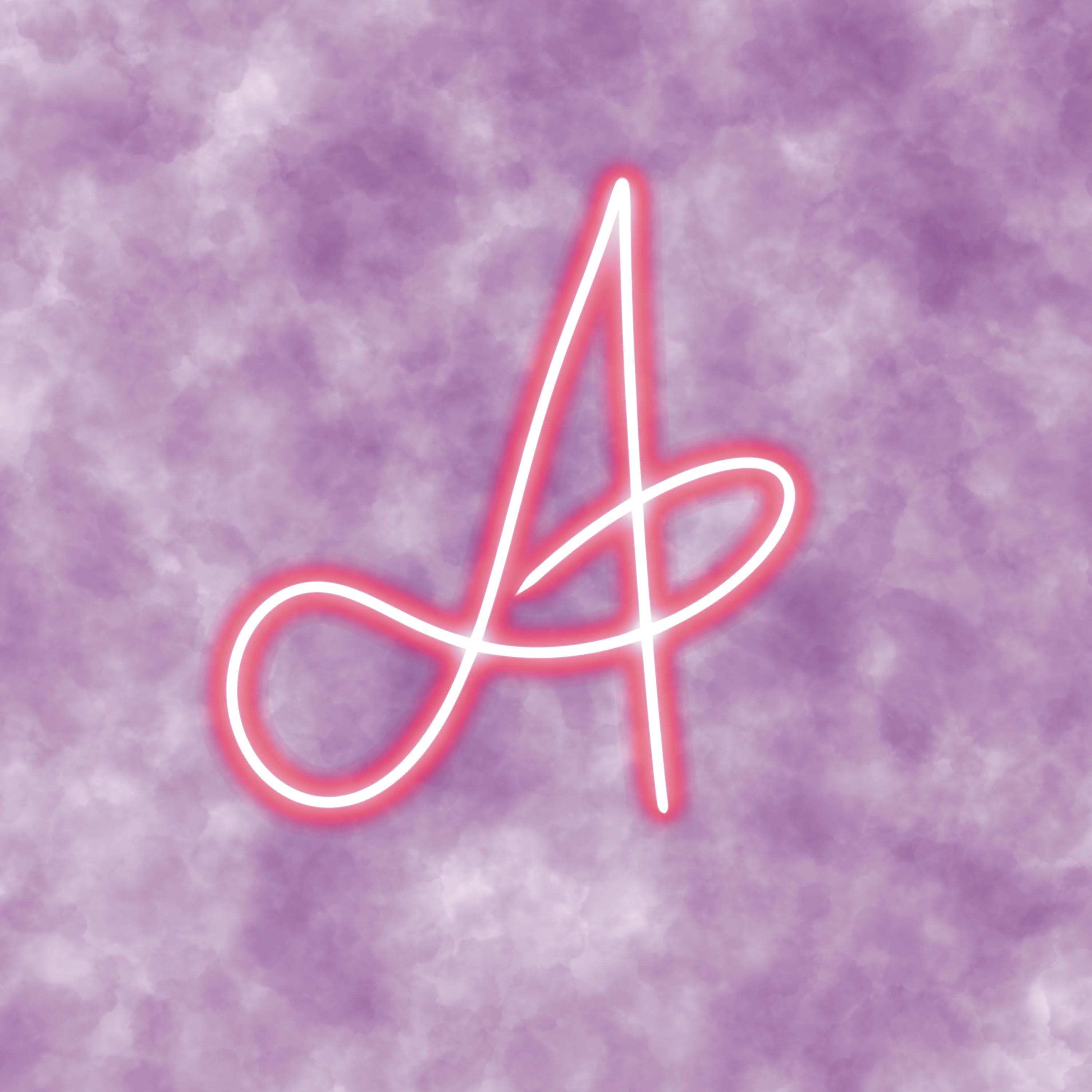 Letter A Clipart: Pink Neon Typography (PNG Digital Download)
